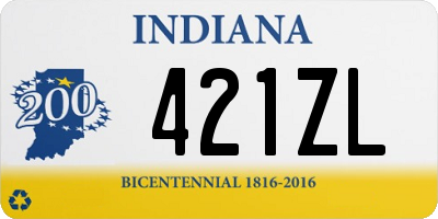 IN license plate 421ZL