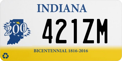 IN license plate 421ZM