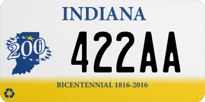 IN license plate 422AA