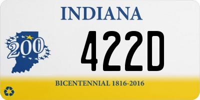 IN license plate 422D