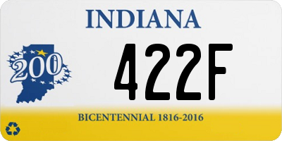 IN license plate 422F