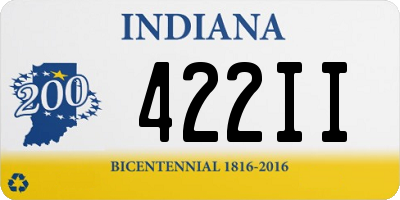 IN license plate 422II