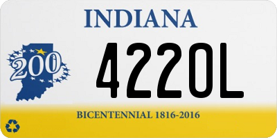 IN license plate 422OL