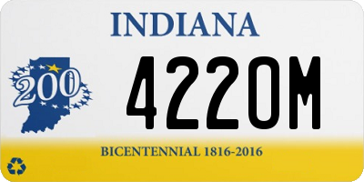 IN license plate 422OM