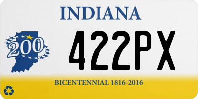 IN license plate 422PX