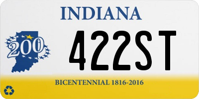 IN license plate 422ST