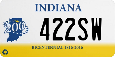 IN license plate 422SW