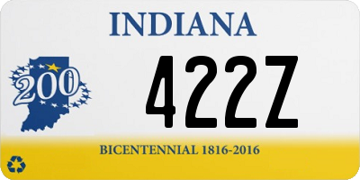 IN license plate 422Z