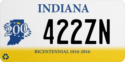 IN license plate 422ZN