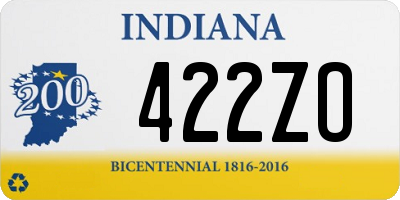 IN license plate 422ZO