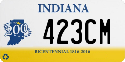 IN license plate 423CM