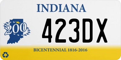 IN license plate 423DX