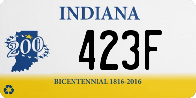 IN license plate 423F