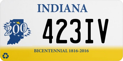 IN license plate 423IV