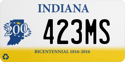 IN license plate 423MS