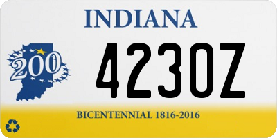 IN license plate 423OZ