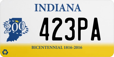 IN license plate 423PA