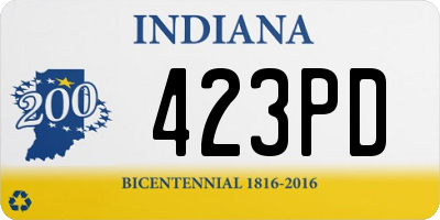 IN license plate 423PD