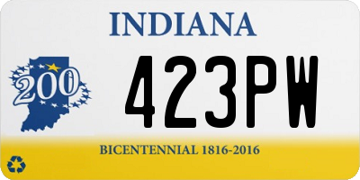 IN license plate 423PW