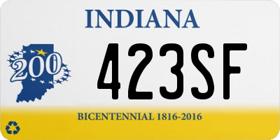 IN license plate 423SF