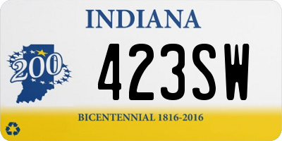 IN license plate 423SW