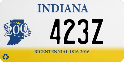 IN license plate 423Z