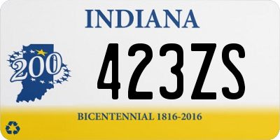 IN license plate 423ZS