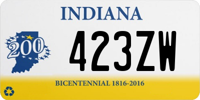 IN license plate 423ZW