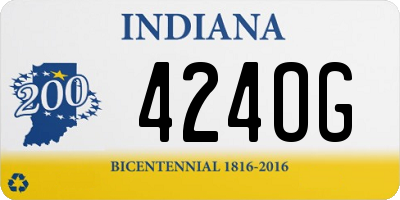 IN license plate 424OG