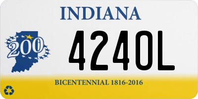 IN license plate 424OL