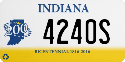 IN license plate 424OS