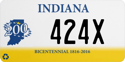 IN license plate 424X