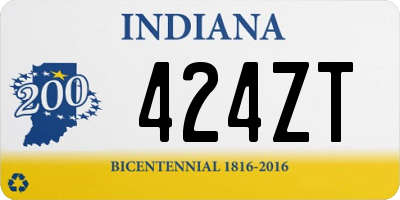 IN license plate 424ZT