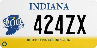 IN license plate 424ZX