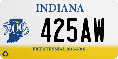 IN license plate 425AW