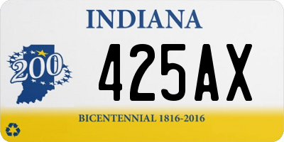 IN license plate 425AX