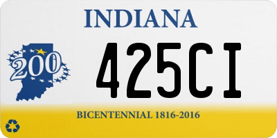 IN license plate 425CI