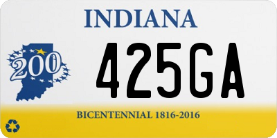 IN license plate 425GA