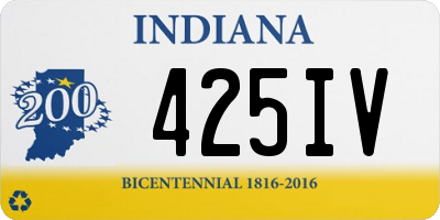 IN license plate 425IV