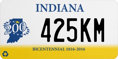 IN license plate 425KM