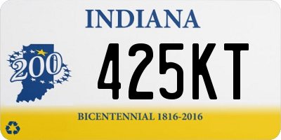 IN license plate 425KT