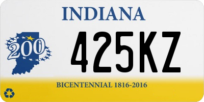 IN license plate 425KZ