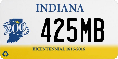 IN license plate 425MB