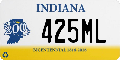 IN license plate 425ML