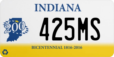 IN license plate 425MS