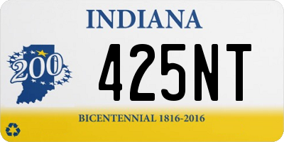 IN license plate 425NT