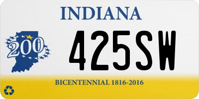 IN license plate 425SW