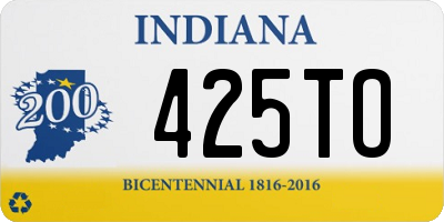 IN license plate 425TO