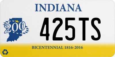 IN license plate 425TS