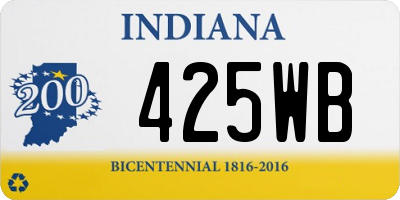 IN license plate 425WB